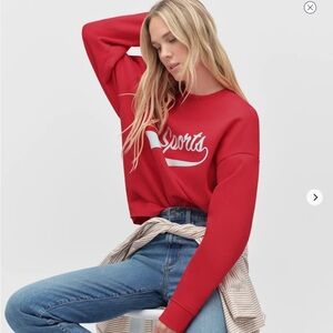 Favorite Daughter Vibrant Red Crewneck Size Medium Red